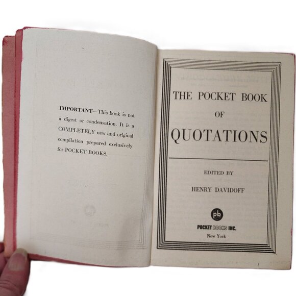 The Pocket Book of Quotations A Victory Book Campaign 1942TPB by Davidoff - Picture 2 of 7
